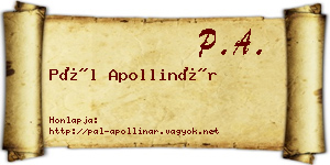 Pál Apollinár névjegykártya